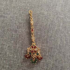 Teeka Pakistani/Indian Jewelry Headpiece Hanging Head Chain